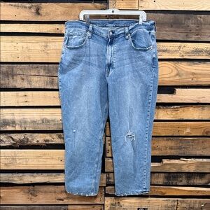 GAP Women’s 90’s Loose High Rise Vintage Light Destroy‎ Straight Jeans Size 18